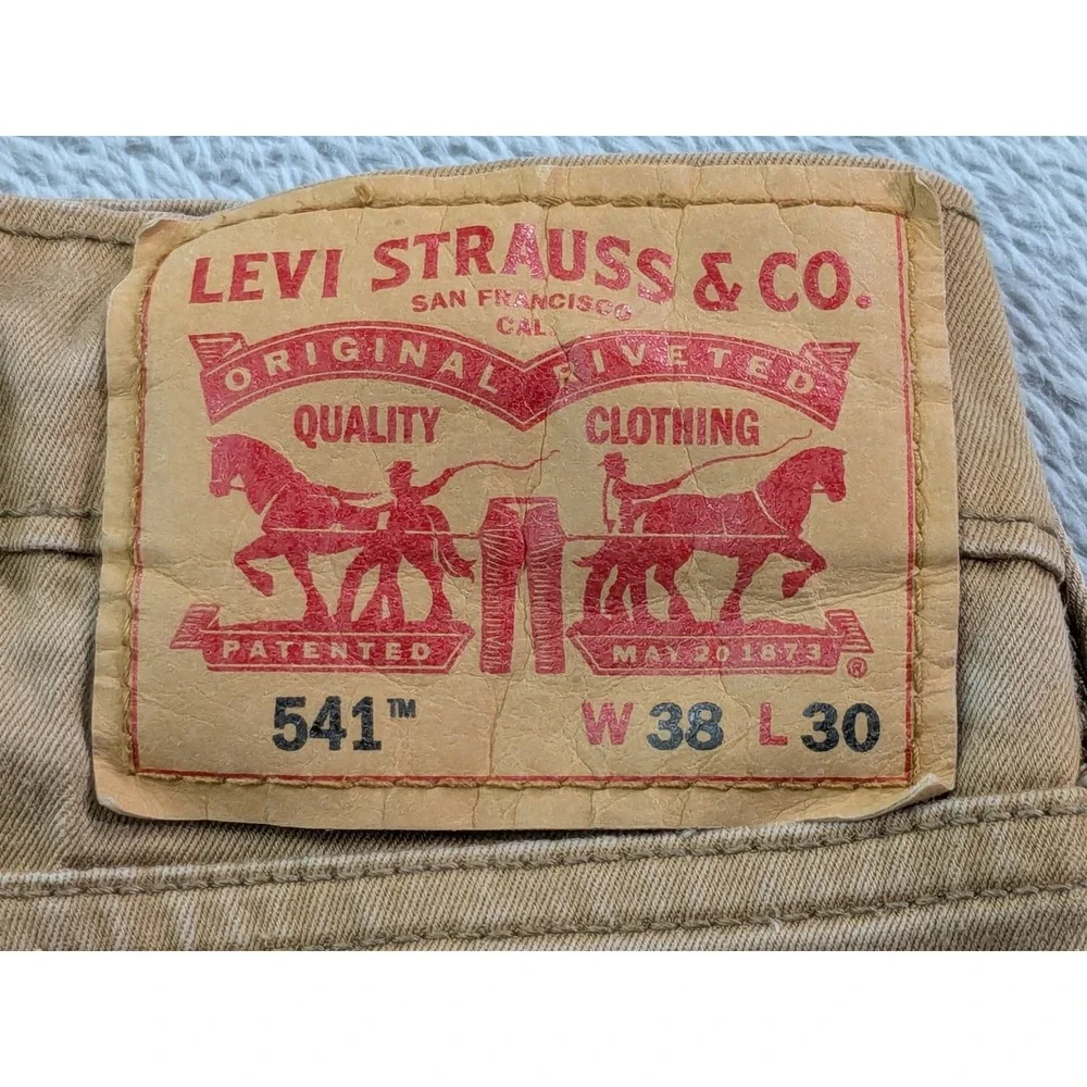 Levis 541 Athletic Taper Pants Mens 38x30 Brown Khaki Stretch 18181-0151